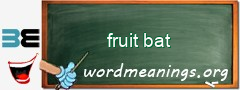 WordMeaning blackboard for fruit bat